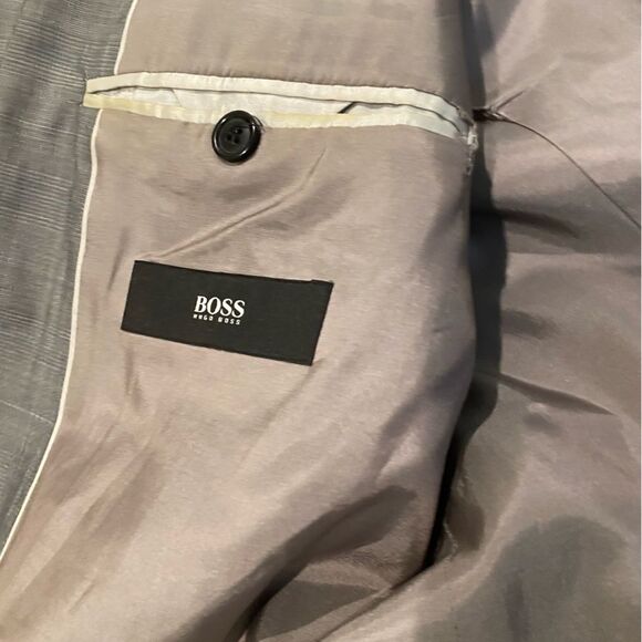 HUGO BOSS Tailored Vintage Classic Gray Men's Blazer Size 42L - Picture 13 of 13